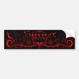 Sinner Skull Bumper (rood) Bumpersticker