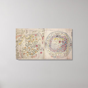 Sino-Koreaanse wereldkaart Canvas Afdruk