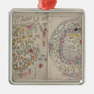 Sino-Koreaanse wereldkaart Metalen Ornament