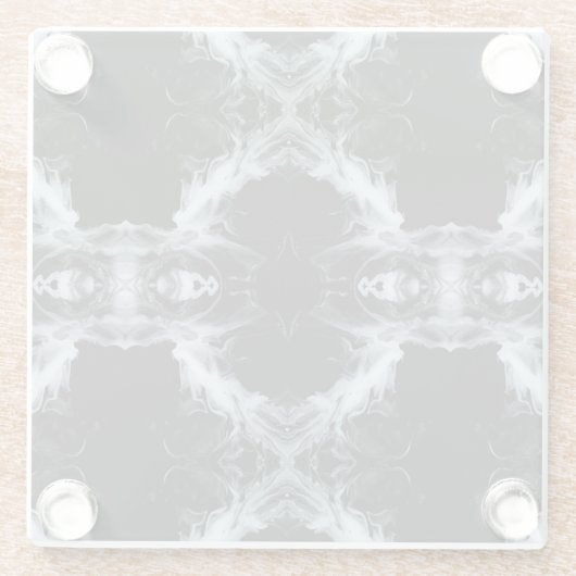 Sins and Virtues Abstract Black White Fluid Art Glazen Onderzetter (Achterkant)