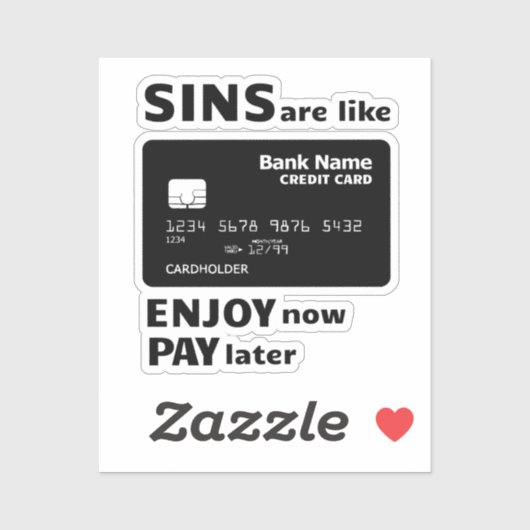 Sins zijn als creditcards sticker (Vel)