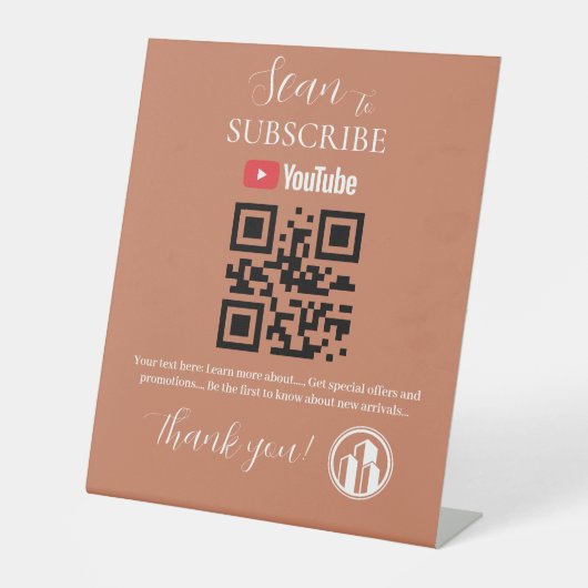 S'inscrire Code QR Panneau | YouTube | Agent immob (Recto)