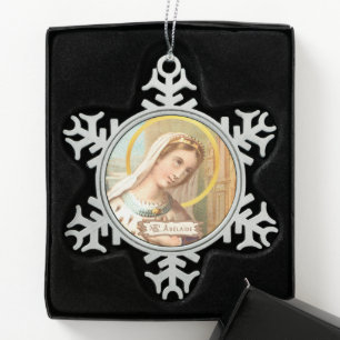 Sint-Adelheid, keizerin van het Heilige Roomse Rij Tin Sneeuwvlok Ornament