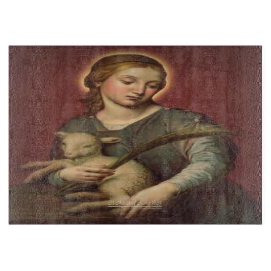 Sint Agnes van Rome Snijplank (Voorkant)