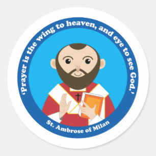 Sint-Ambrose van Milaan Ronde Sticker