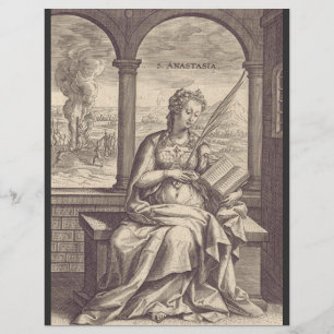 Sint Anastasia de Bevrijder Zwart & Wit Kunst Flyer