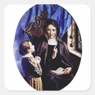 Sint Angela Merici Patroonheilige van Opvoeders en Vierkante Sticker