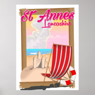 Sint-Annes, reisposter voor het strand van Lancash Poster