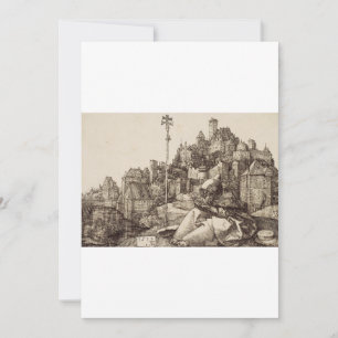 Sint-Antonius lezend van Albrecht Dürer Feestdagenkaart