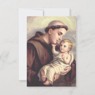 Sint-Antonius van Padua met Jezus Heilige kaart