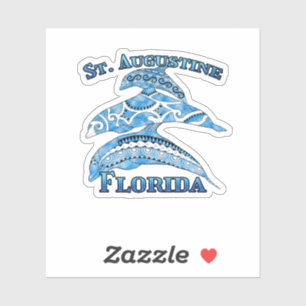 Sint Augustine Florida Vacation Tribal Dolphins Sticker