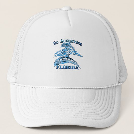 Sint Augustine Florida Vacation Tribal Dolphins Trucker Pet (Voorkant)