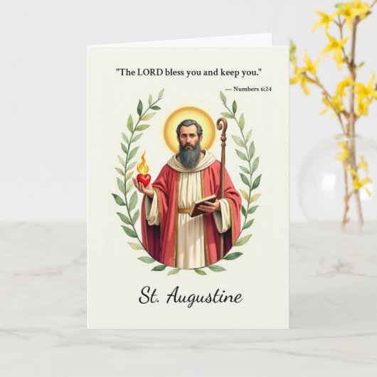 Sint Augustinus van Hippo: Gods vrede en zegeninge Kaart (Gele Bloem)