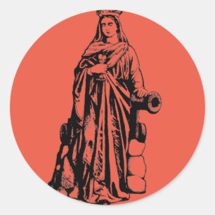 Sint-Barbara de Grote Martelaar Heilig Grafisch Ku Ronde Sticker