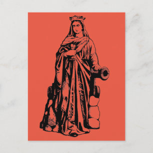 Sint Barbara de Grote Martelaar Heilige Grafische Feestdagenkaart
