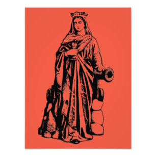 Sint Barbara de Grote Martelaar Heilige Grafische Foto Afdruk