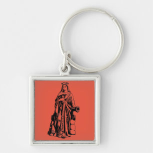 Sint Barbara de Grote Martelaar Heilige Grafische Sleutelhanger