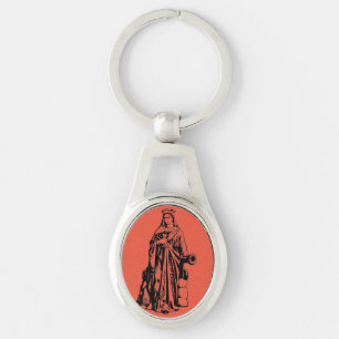 Sint Barbara de Grote Martelaar Heilige Grafische Sleutelhanger