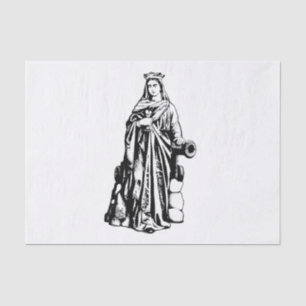 Sint Barbara de Grote Martelaar Heilige Grafische Tissuepapier