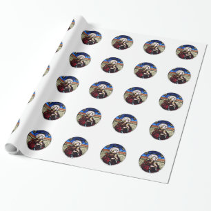Sint Barbara Glas in lood Window Wrapping Paper Cadeaupapier