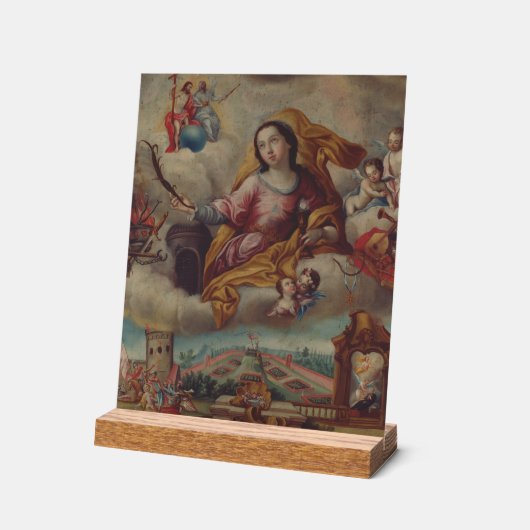 Sint Barbara Maagd en martelaar Acryl Bord (Hoek)