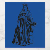 Sint Barbara Maagd en martelaar Wijn Etiket (Enkel label)