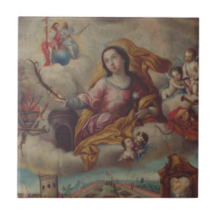 Sint Barbara maagd en martelares Tegeltje