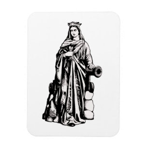Sint-Barbara met kelk en kanon Magneet