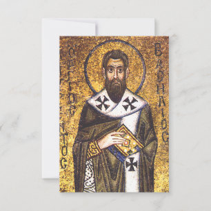 Sint Basilius de Grote Byzantijnse Gouden Heilige  Bedankkaart
