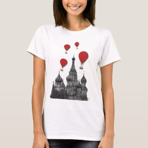 Sint-Basilkathedraal en Rode heteluchtballonnen T-shirt