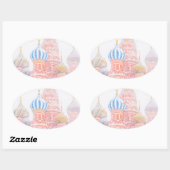 Sint-Basilkathedraal in Snowstorm Ovale Sticker (Vel)