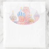 Sint-Basilkathedraal in Snowstorm Ovale Sticker (Tas)