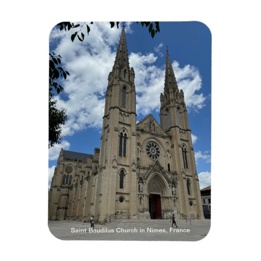 Sint-Baudilus-kerk in Nimes, Frankrijk, op een Magneet (Verticaal)