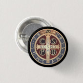 Sint-Benedictus-Buttonnen, alle vormen en vormen Ronde Button 3,2 Cm (Voorkant /achterkant)