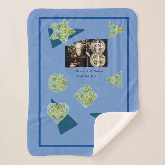 Sint Benedictus Nursia Sherpa Deken (Voorkant)