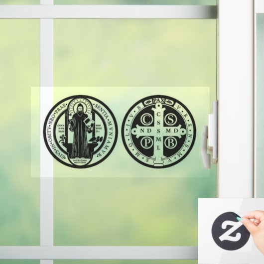 Sint-Benedictus van de Nursiedemacht - katholiek Raamsticker (Huis)