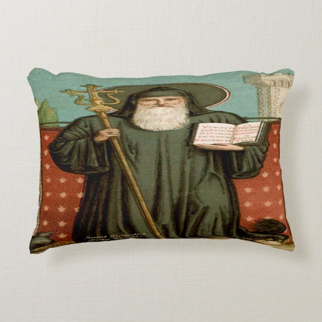 Sint Benedictus van Nursia Accent Kussen (Voorkant)