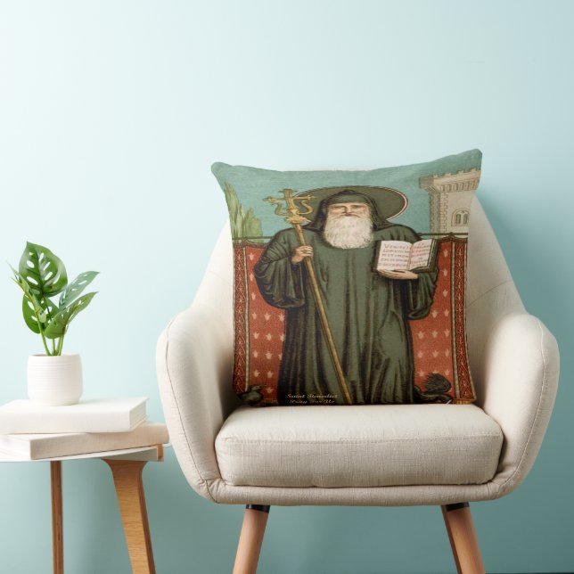 Sint Benedictus van Nursia Kussen (Stoel)