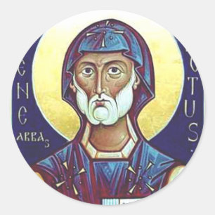 Sint-Benedictus van Nursia Ronde Sticker
