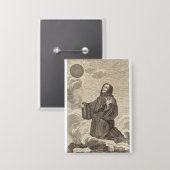 Sint-Benedictus van Nursia Vader van het monastici Button (Voorkant / Achterkant)