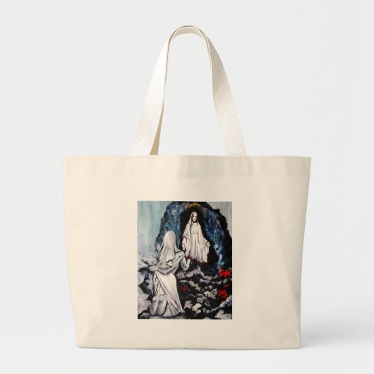 Sint-Bernadette bij de Grotto Grote Tote Bag (Voorkant)