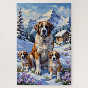 Sint-Bernard Alpen Krokus Kunst Legpuzzel