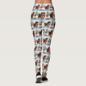 Sint-Bernard Dog met sneeuwkerst Leggings (Achterkant)