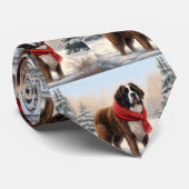 Sint-Bernard Dog met sneeuwkerst Stropdas (Opgerold)