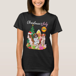 Sint Bernard Dogs Merry Kerstmis in juli Day Mot T-shirt