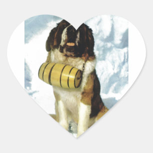 Sint-Bernard-hond, bergredding Hart Sticker