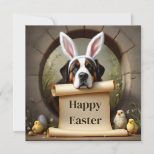 Sint Bernard hond en de boodschap Feestdagenkaart