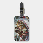 Sint Bernard Hond Kerstfeest Bagagelabel (Voorkant verticaal)