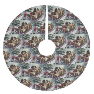 Sint Bernard Hond Kerstfeest Kerstboom Rok