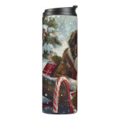 Sint Bernard Hond Kerstfeest Thermosbeker (Gedraaid links)